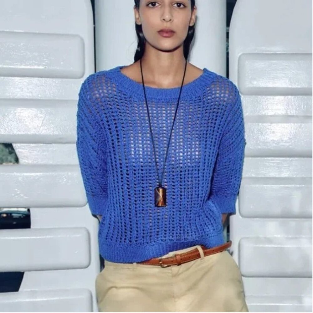 ZARA FRENCH SLEEVE KNIT SWEATER NWT